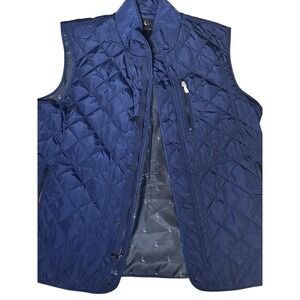Tailorbyrd Collection Vest Quilted Blue Lined Men Size XL Full Zip Snap Travel